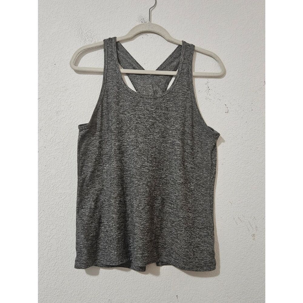 Beyond Yoga Spacedye Crisscross Back Tank Top - Heather Grey - Size Small